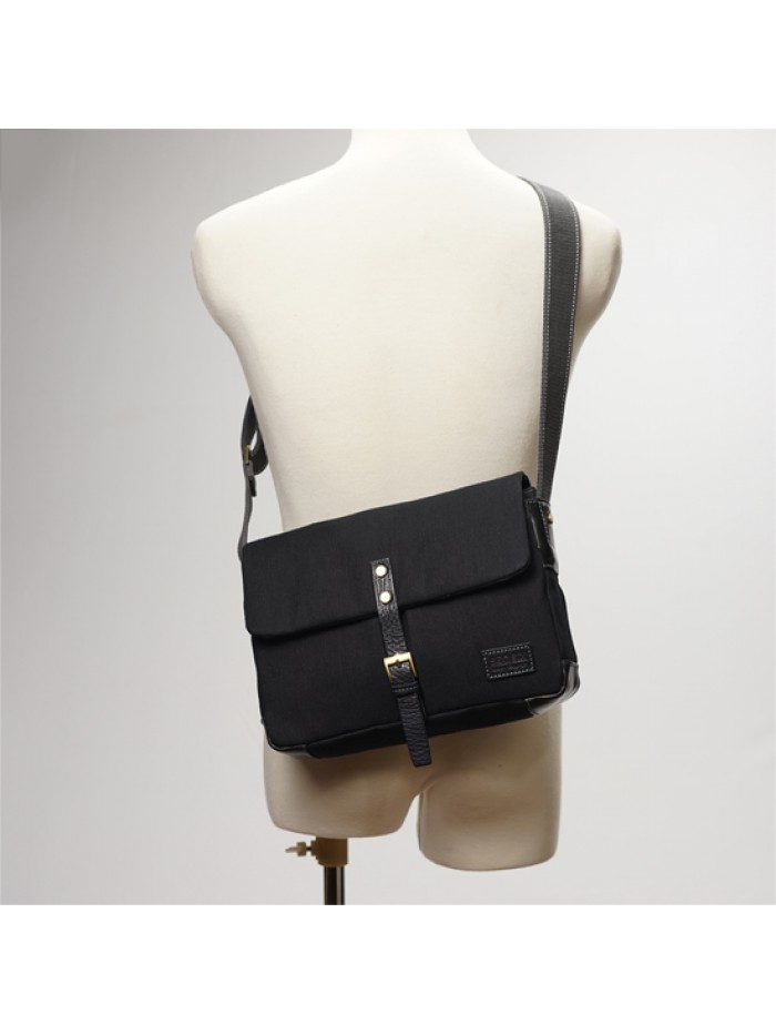 輕量帆布郵差包(靜謐黑)