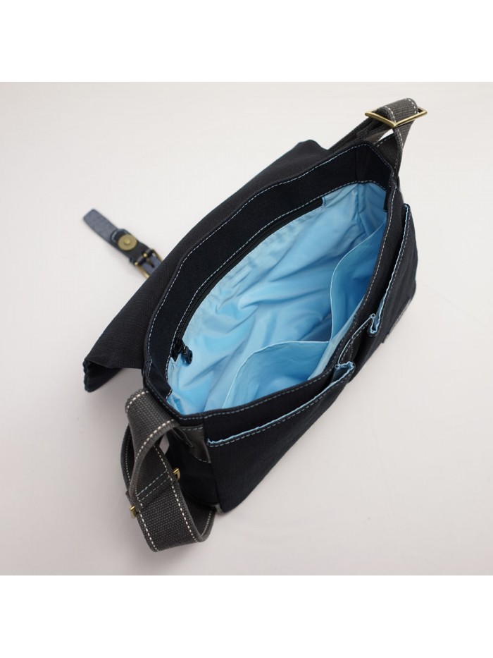 輕量帆布郵差包(靜謐黑)