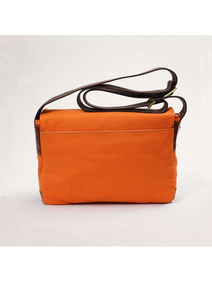 輕量帆布郵差包(陽光橘)