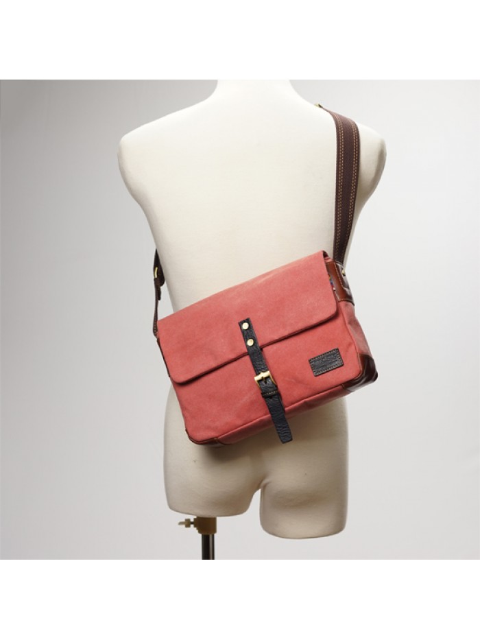 輕量帆布郵差包(暖陽紅)