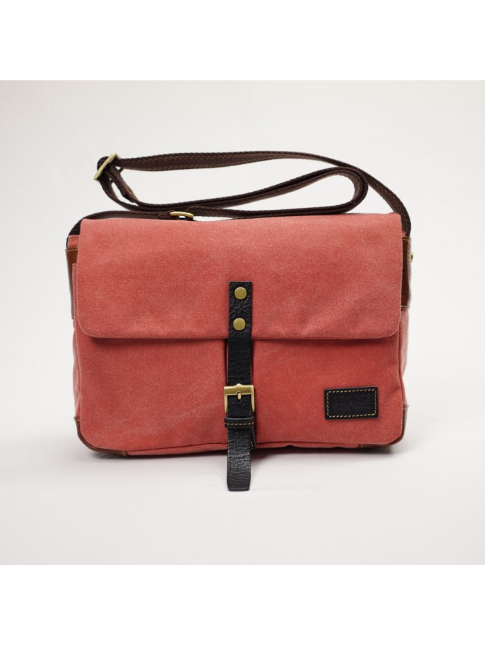 輕量帆布郵差包(暖陽紅)