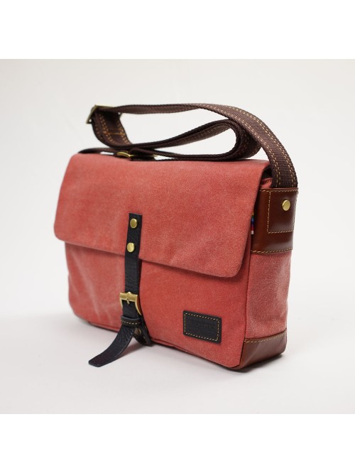 輕量帆布郵差包(暖陽紅)