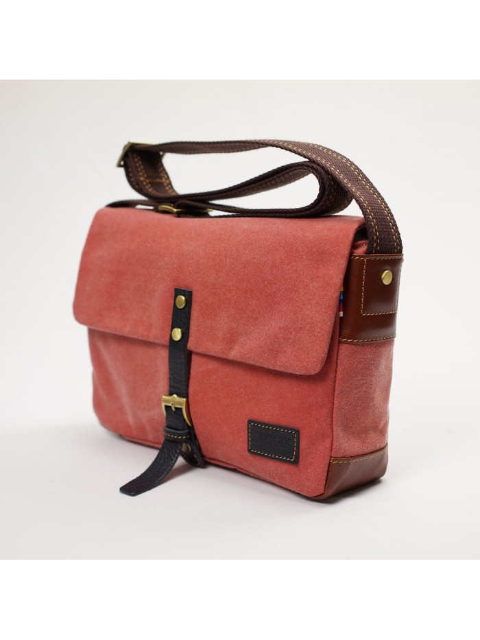 輕量帆布郵差包(暖陽紅)
