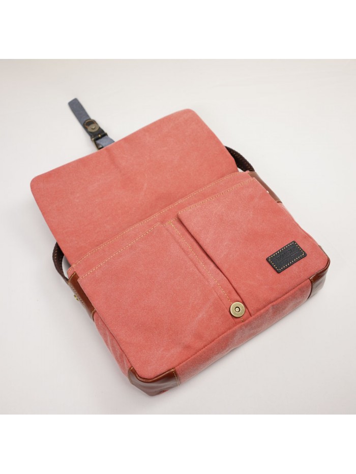 輕量帆布郵差包(暖陽紅)