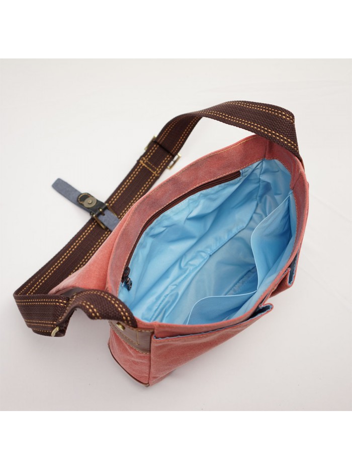 輕量帆布郵差包(暖陽紅)