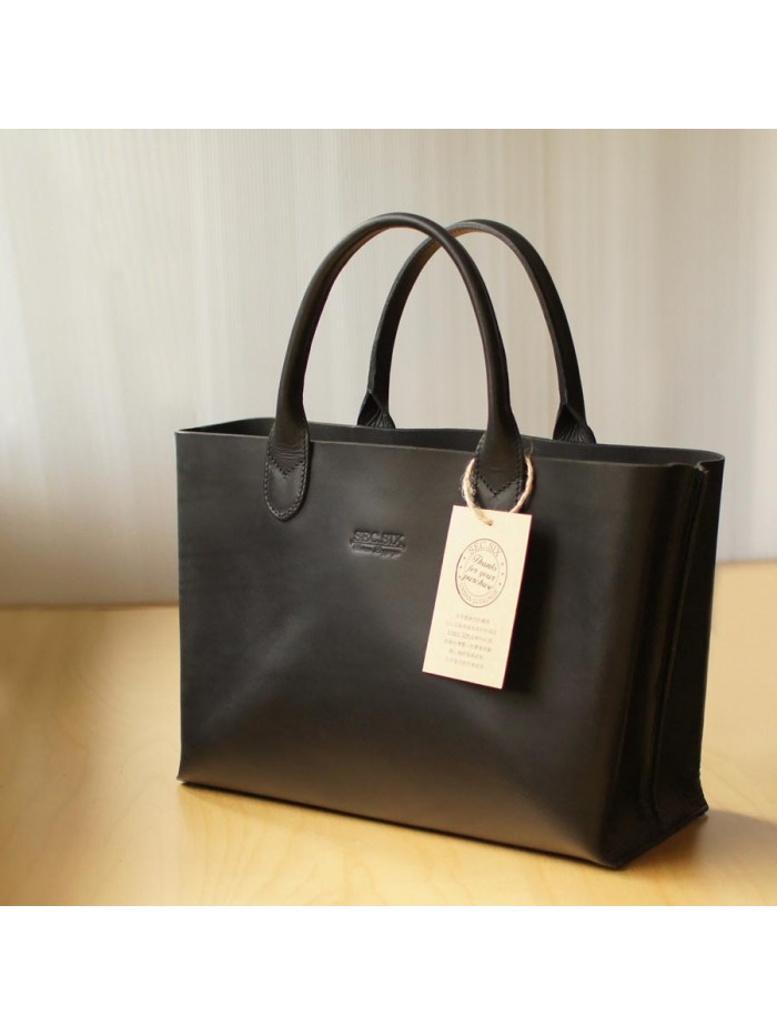 進口植鞣手提包(消光黑)