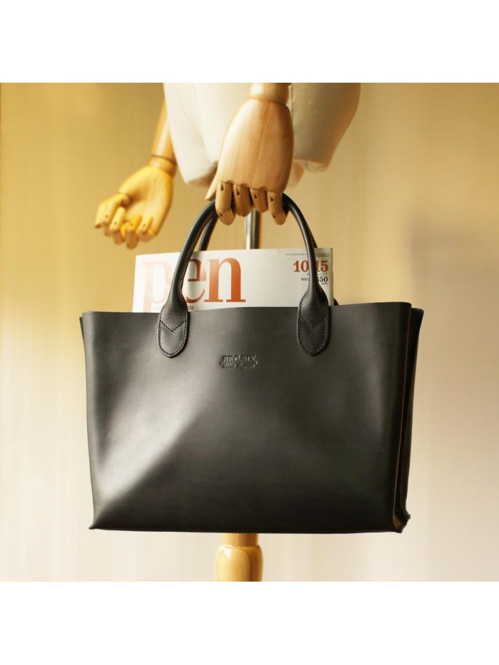 進口植鞣手提包(消光黑)