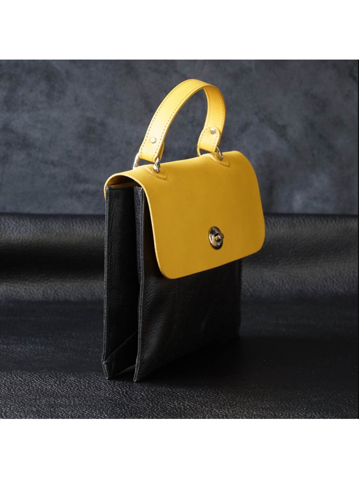 復古手拿肩背兩用包(雛菊黃)