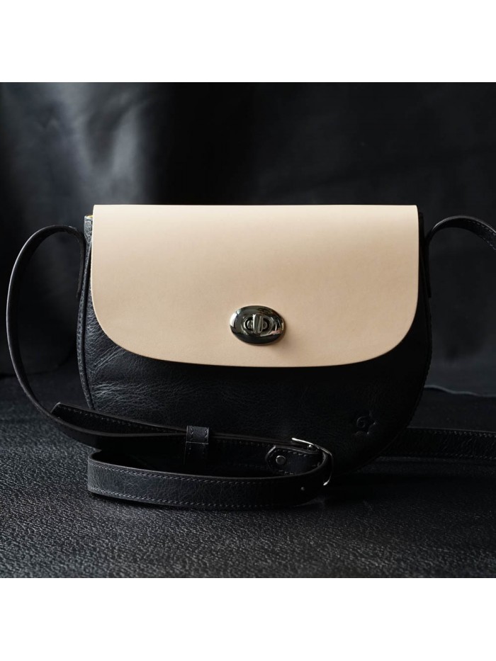 肩背小馬鞍包(原皮色)