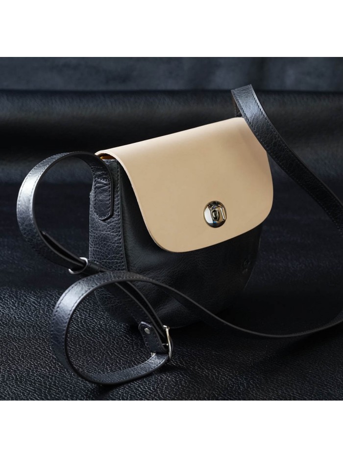 肩背小馬鞍包(原皮色)