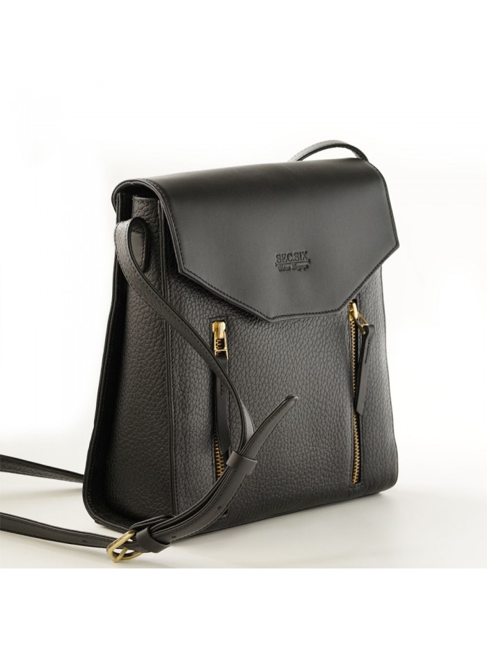  雙色肩背英倫包(神秘黑)