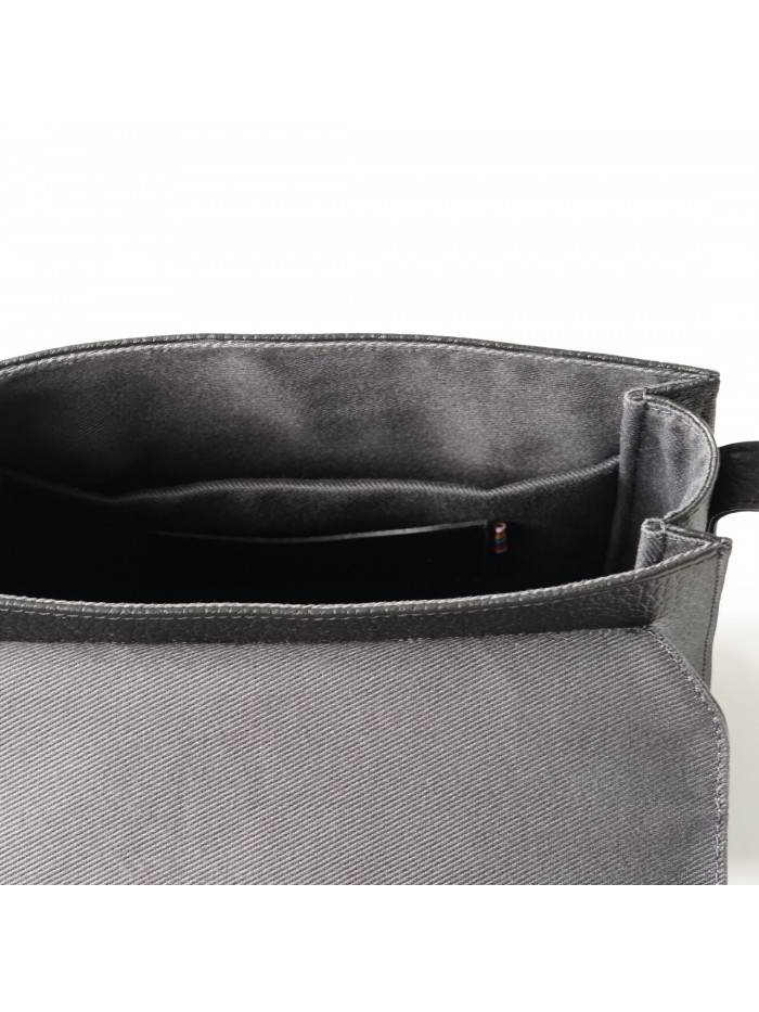  雙色肩背英倫包(神秘黑)