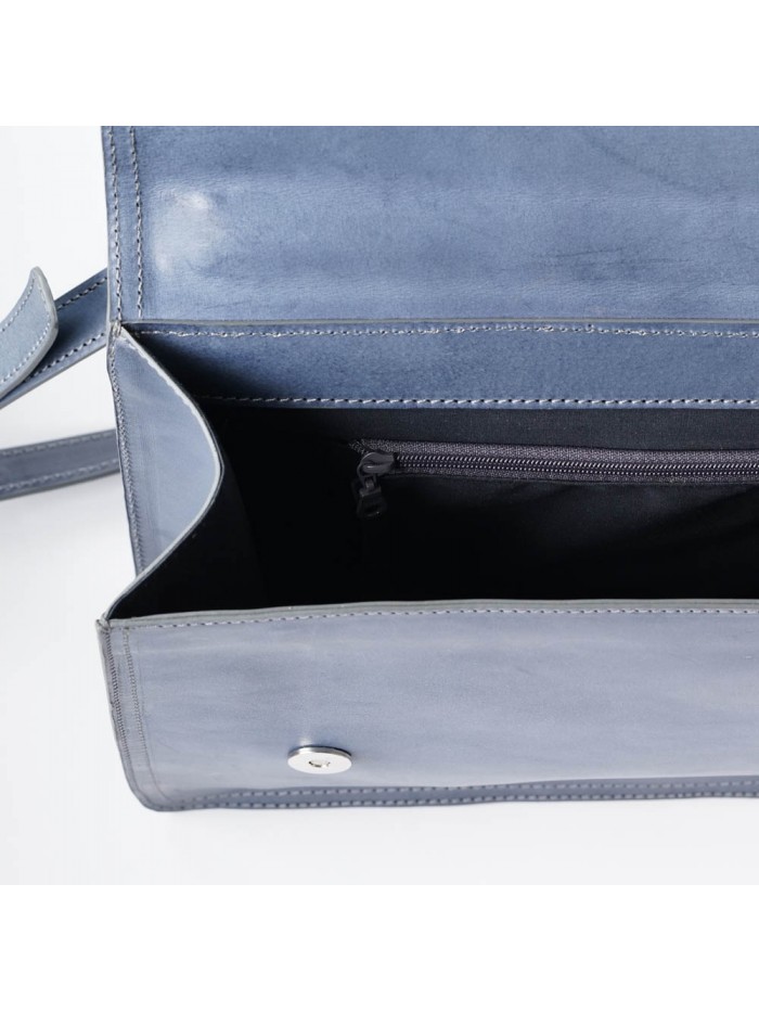 義大利植鞣皮革學院包(藍灰)